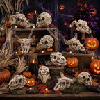 DIYDEC 100pcs Halloween Mini Skulls, 5 Styles Miniature Resin Skeleton Heads - Image 2