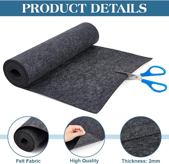 BENECREAT 118x15.7inch Felt Roll, 2mm Thick Nonwoven Felt Roll - Image 4