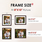 FIXSMITH Brown 8x10 Picture Frame Set of 2, Collage - Image 2