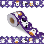 68.9 Feet Halloween Bulletin Board Borders，Scalloped Borders Bulletin Board by WUYUEJXI