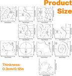 14 PCs Free Motion Quilting Template Set Includes 11 Quilting Templates 3mm - Image 2