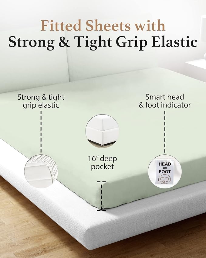 Good Sleep Bedding Queen Fitted Sheet Only Deep Pocket 16 Inch - Image 4