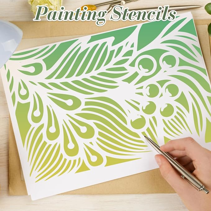 Texture Stencils for Crafts Reusable 12Pcs Stencils | DIY Art Painting Stencil - Image 6