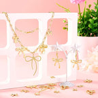 FASHEWELRY Alloy Bowknot Charms Links Golden Bow Tie Connector Charms Metal Bow - Image 3