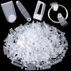 OIIKI 200Pcs Clear Acrylic Keychain Connector Snap Tabs, 0.32x1.4in | Plastic by OIIKI