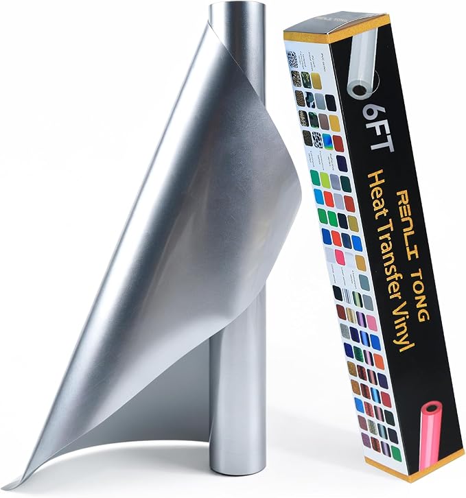 RENLITONG Soft Metal Heat Transfer Vinyl, Premium PU Material HTV Roll by RENLITONG