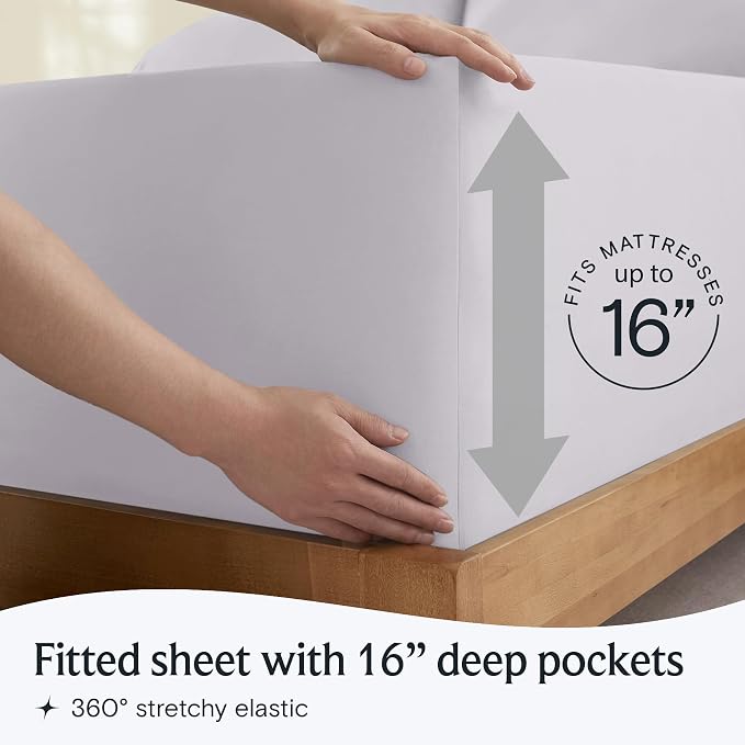 LuxClub 4 PC Sheet Set Bed Sheets Deep Pockets 18" Eco Friendly Wrinkle Free - Image 6