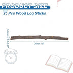 PATIKIL 25 Pcs 8inch Wood Log Sticks, 0.2-0.31inch in Diameter Natural Driftwood - Image 2