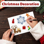 72 PCS 3x3 Inch Christmas Stencils - Image 3