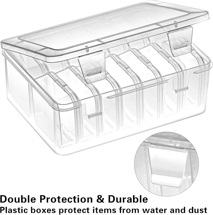 Mathtoxyz Small Bead Organizers, 14 Pieces Plastic Storage Cases Mini Clear - Image 6