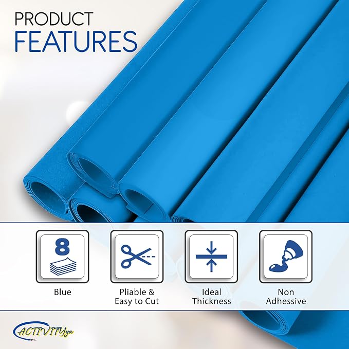 Blue EVA Foam Sheets, 6 x 9 Inch, 2mm Thick – Foam Paper - Image 4