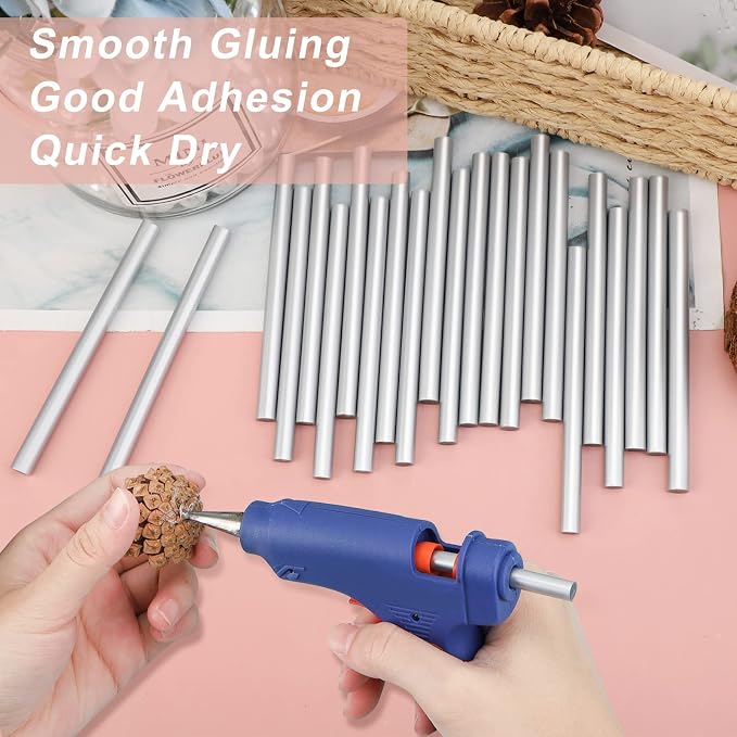 Manarty Metallic Silver Hot Glue Stick, Adhesive EVA Glue Sticks Standard - Image 4