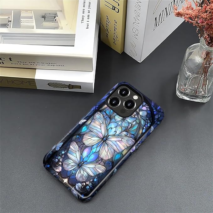 ZHEGAILIAN Case for iPhone 16 Pro Max, Stained Glass Butterfly Aesthetic - Image 4