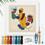 Doodlream Line Female Face DIY Punch Needle Embroidery Kit by Doodlream
