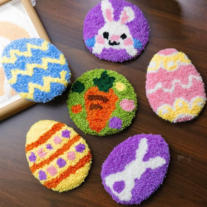 Avtytsda 6PCS Punch Needle Coaster Kit, Easy Punch Needle DIY Embroidery Set - Image 3