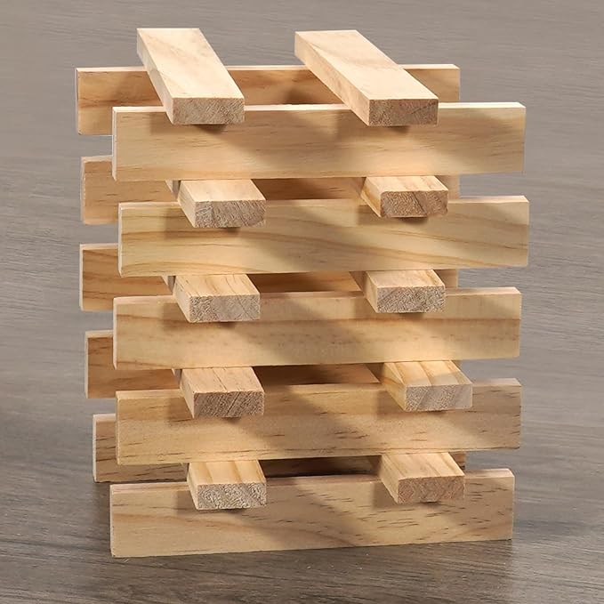 Wood Strips Slats for Wall, Square Wooden Dowels for Crafts 3/8"x 1" x 6" - Image 2