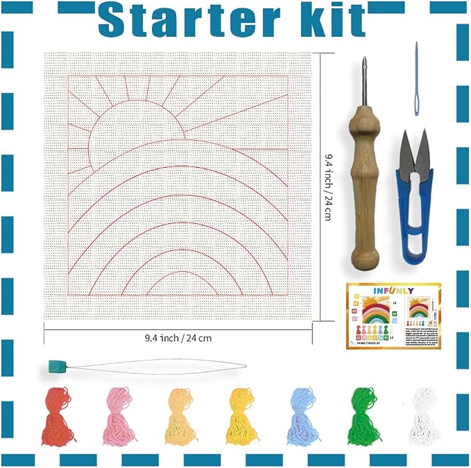INFUNLY Rainbow Sun Punch Needle Kit - Image 2