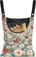 Daisy Clothespin Bag Butterfly Laundry Hanging Storage Organizer Clothes Pin Hanging Bags with Rope Clothespin Holder with an Space-Saving Opening for Clothesline Outdoor