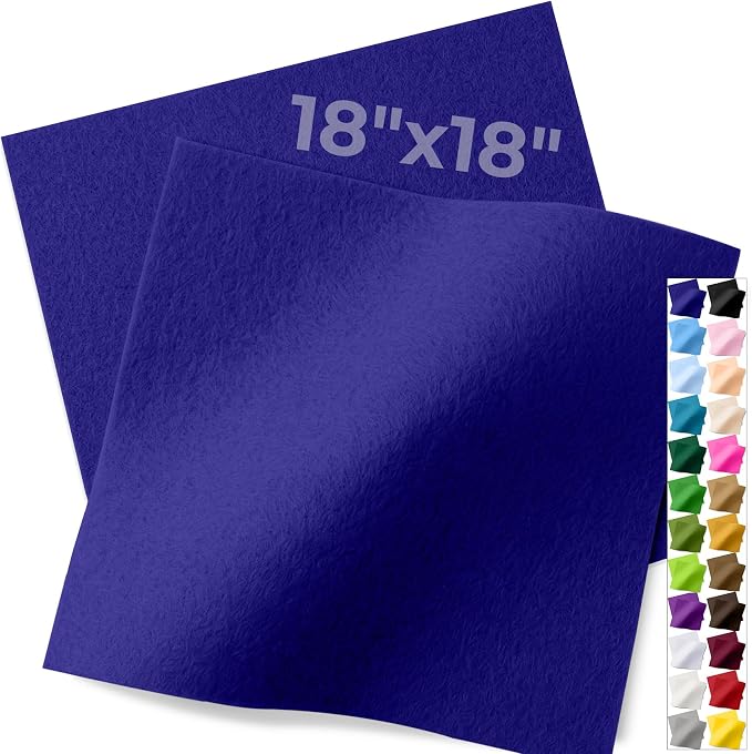 IONTACH 18" X 18" Soft Felt Sheets 1.6mm Thick | Acrylic Felt Fabric Sheets by IONTACH
