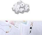 20mm White Wooden Geometric Beads - Image 2