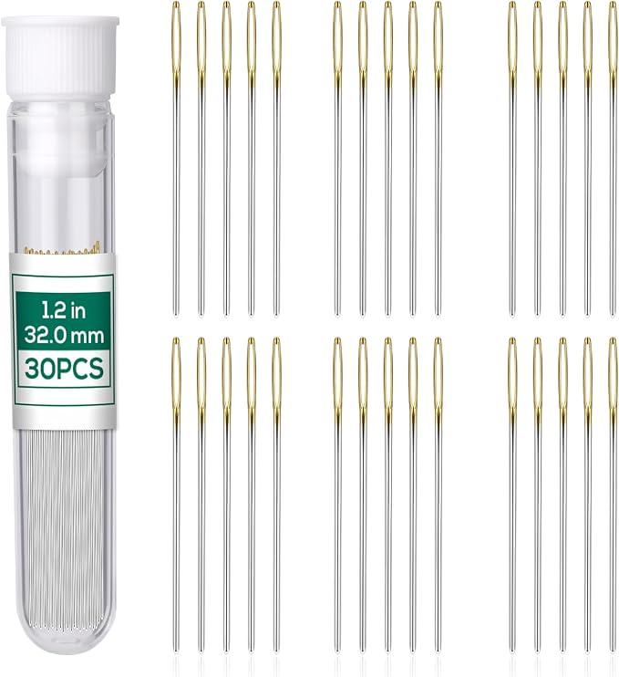 Fteven 30PCS Cross Stitch Needles, Size 28 Stainless Steel Embroidery Needles by FTEVEN
