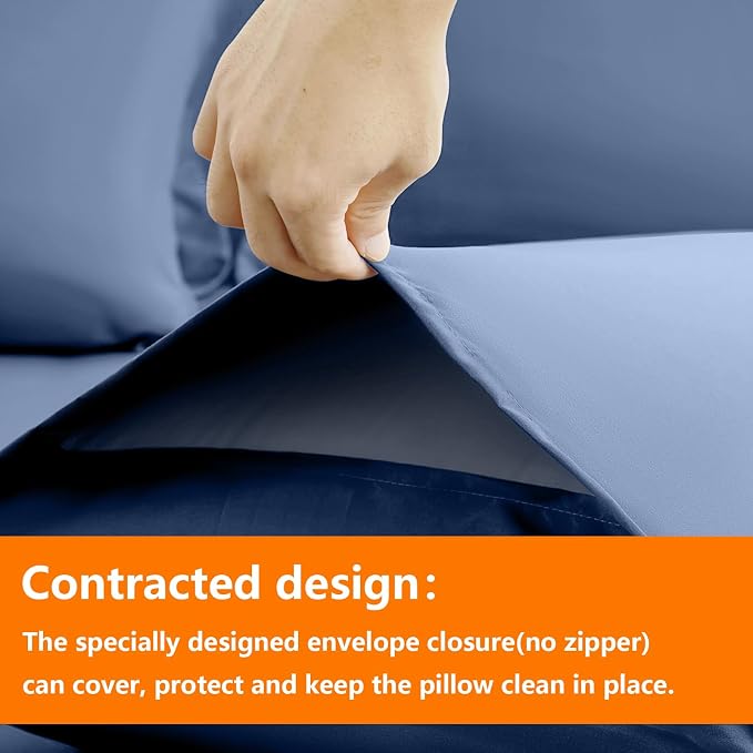 TAIMIT Slate Blue Queen Size Comforter Set - Image 4