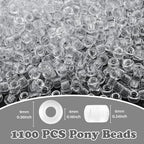 QPIXVB 1100PCS Clear Pony Beads, Kit Beads - Image 2