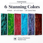 TOEPODO Pearlescent Marble Acrylic Sheets 1/8" Glitter Cast Opaque Plexiglass - Image 2