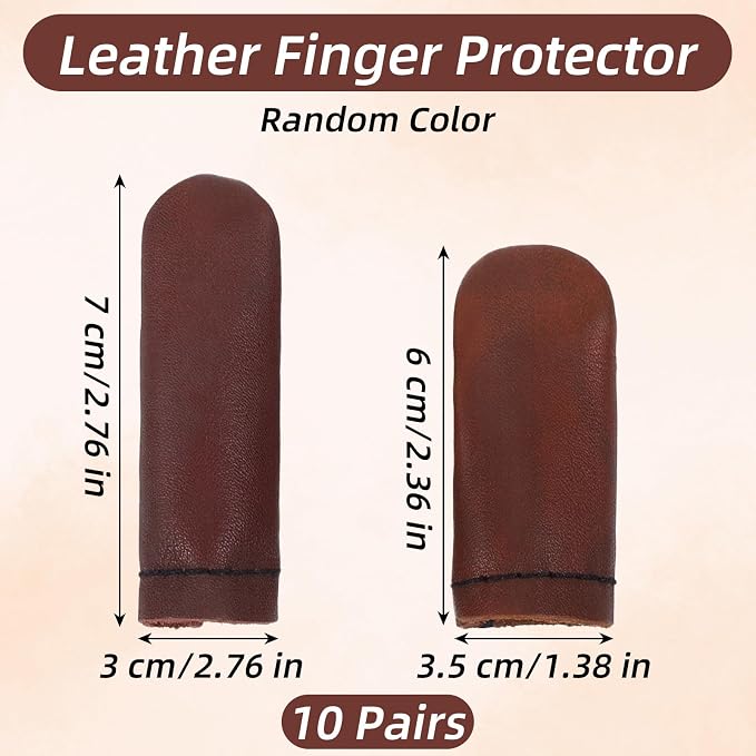 Elegaperma 10 Pairs Felting Finger Guards, Leather Finger Guards, Needle - Image 2