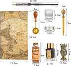 Joyeee Wooden Dip Pen Set with Ink, Vintage Letter Opener Knife, Desk Pen Holder - Image 2
