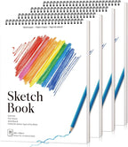4 Pack Sketch Books, 8.5 x 11 Inch Mini Sketchbook, 68lb/100gsm Spiral Bound by Prudiut