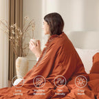 Andency California King Comforter Set Burnt Orange - Image 4