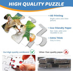 500 Piece Puzzles for Adults, Cat Family Dinner Large Piece Jigsaw Puzzle for - Image 3