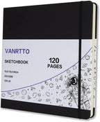 Vanrtto Hardcover Square Sketch Book, Mixed Media Sketchbook 10x10 Inch | by YOURHAPPYTIMECOMPANION