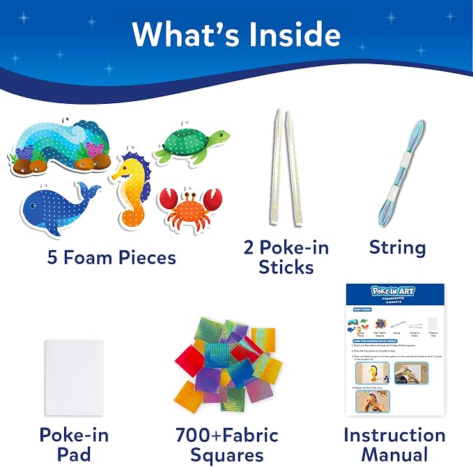 Skillmatics Poke-in Art – Underwater Animals, Mess-Free DIY Wood Craft Kit | - Image 3