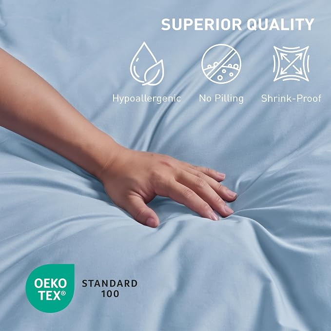 Full Size Flat Sheet 2 Pack, 100% Cotton Percale Flat Bed Sheet, Breathable & - Image 6