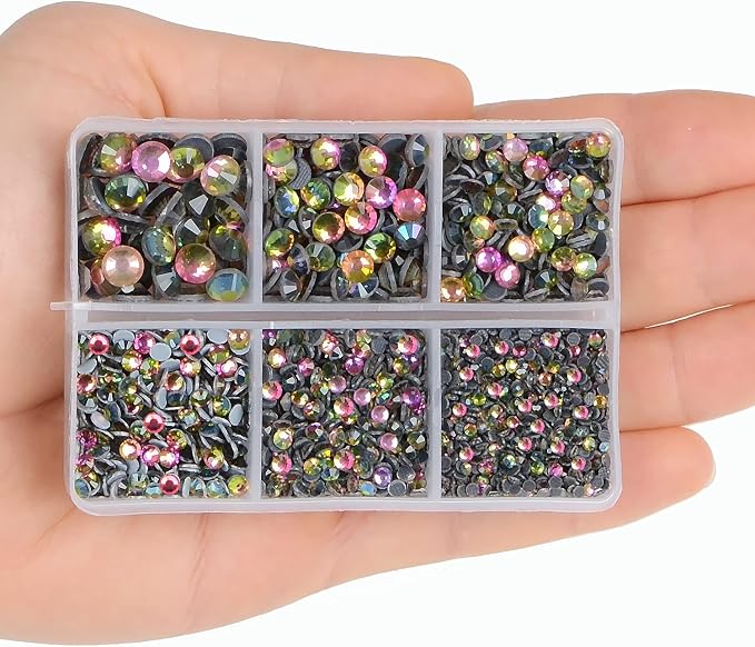 4000Pcs Mixed Size Hot Fix Round Crystals Gems Glass Stones Hotfix Flat Back - Image 6