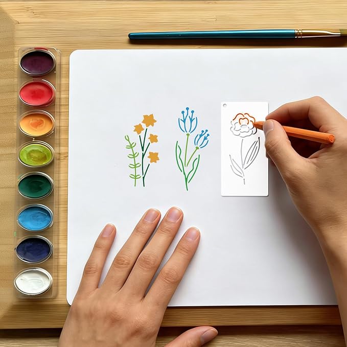 70pcs Flower Stencils for Painting Floral Drawing Stencils for Crafts Reusable - Image 3