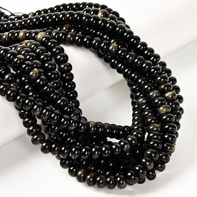 ICAI Natural 5x8mm Rondelle Beads, Abacus Disk Stone Spacer Gemstone Beads - Image 2