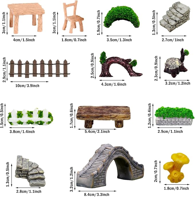 Cayway 83 PCS Fairy Garden Accessories Outdoor, Fairy Supplies Micro Landscape - Image 6