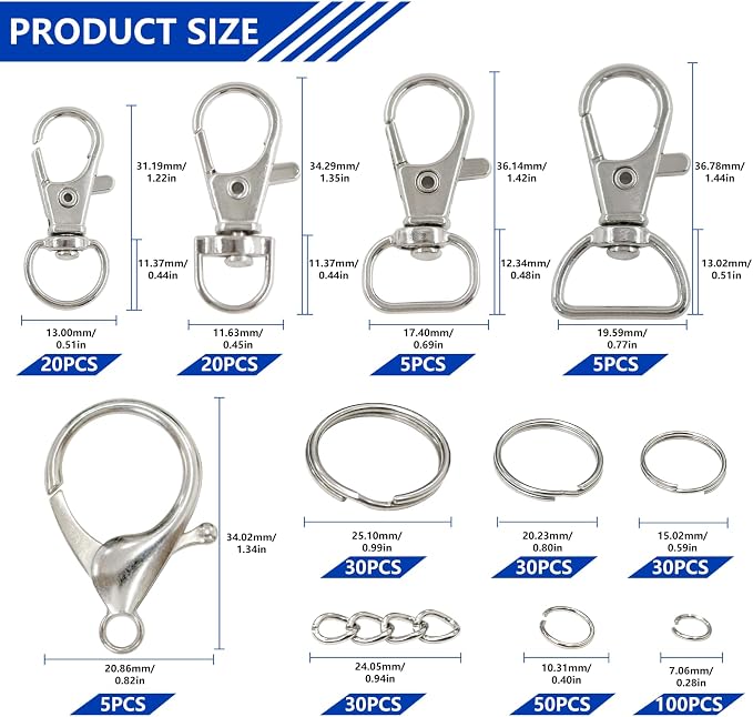 325pcs Keychain Making Kit Keychain Clips - Image 2
