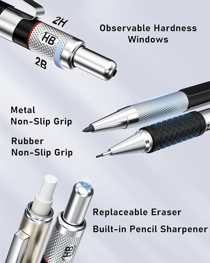 Four Candies 27PCS Metal Mechanical Pencil Set, Art Supplies - Image 7