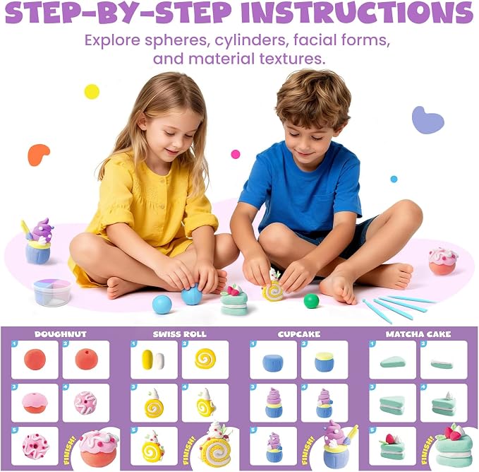 JUPITEARTH Air Dry Clay for Kids, 12 Desserts Theme Party Modeling Clay Set | - Image 6