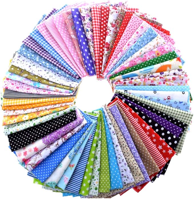 Colored Craft Felt Fabric Patchwork Cotton Sheets 50 Pieces 20 x 20cm by Unknown