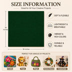 Hunter Green Large Felt Fabric 36" x 36", 1.4 mm Soft Felt Sheet, Nonwoven - Image 3