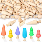 Hiboom 24 Pcs Mini Unfinished Wood Christmas Tree Wooden Blank Craft Supplies by HiboomDecoratingAsseccories