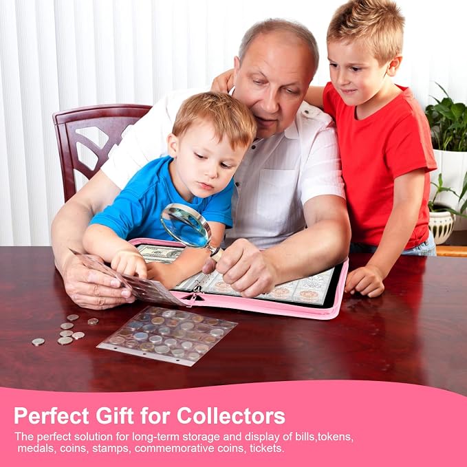 Coin Collection Book Holder for Collectors, 520 Pockets Fireproof Coins - Image 7