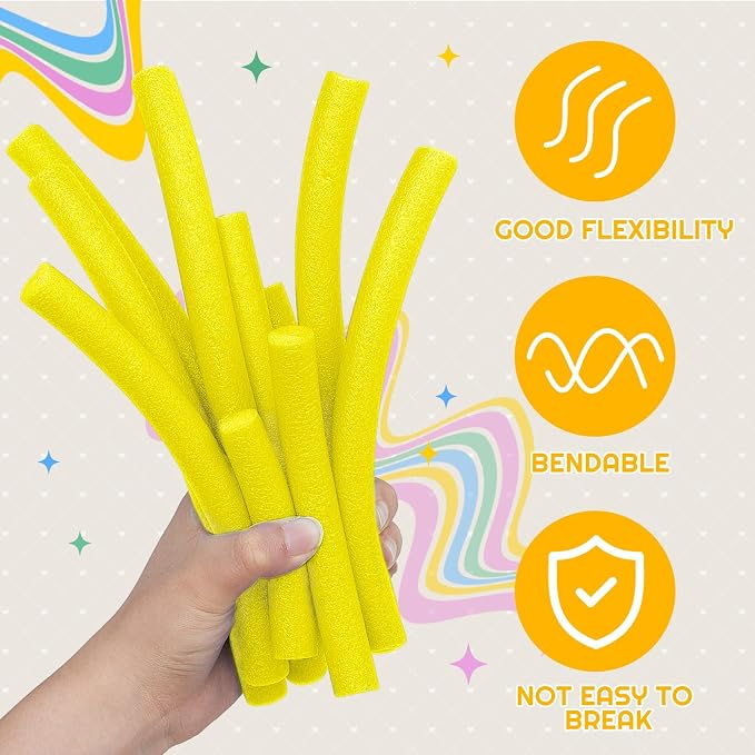 Frienda 5/8 Inch x 40 Ft Yellow Foam Noodles - Image 3