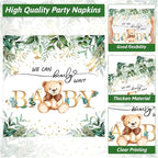 Naozinebi 200PCS Sage Green Bear Baby Shower Decoration Teddy Plates Napkins We - Image 4