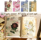 160Pcs Vintage Scrapbook Supplies Set, 4 Styles of Scrapbook Paper - Image 3